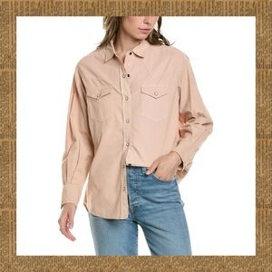 nwt! THE GREAT. pale pink button up blouse